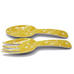 Lemon Pattern Decal Yas diav rawg thiab diav Teeb 100% Melamine Nrog Ntev Tes Rau Kev Sib Tw