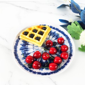 Melamine Plate Plastic Custom Blue Compass Plate