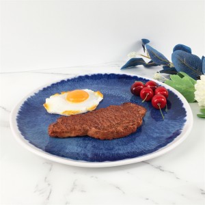 Melamine Plate Plastic Custom Blue Kiln Change Pattern Plate