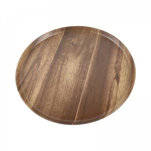 Wholesale Durable 100% A5 Melamine Wooden Color Design Serving Tray, Custom Restaurant Food Serving Plastic Tray