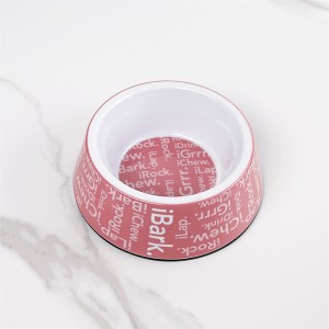 Wholesale Customized Sublimation Plastic Pet Supplies Bowl Non Slip Melamine Decal Dog Bowl Optional Decals Cat Bowl