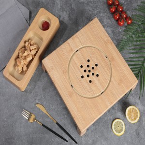 Custom Melamine Tableware Wooden Pattern Simple Creative Dry Ice Tray Deep Dipping Sauce Dish Plate