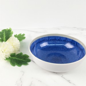 Melamine Plastic Custom Kiln Shandura Pateni yeBlue Round Soup Bowl