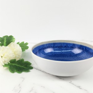 Melamine Plastic Custom Kiln Shandura Pateni yeBlue Round Soup Bowl