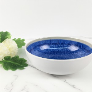 Melamine Plastic Custom Kiln Shandura Pateni yeBlue Round Soup Bowl