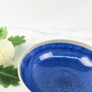 Melamine Plastic Custom Kiln Shandura Pateni yeBlue Round Soup Bowl