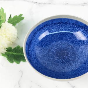 Melamine Plastic Custom Kiln Shandura Pateni yeBlue Round Soup Bowl