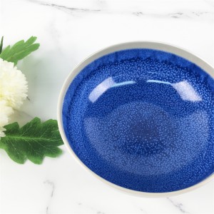 Melamine Plastic Custom Kiln Shandura Pateni yeBlue Round Soup Bowl