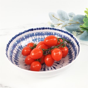 Melamine Plastic Custom Blue Ray Pattern Round Soup Bowl